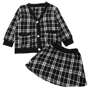 Boutique Girls Tweed Cardigan and Skirt Set